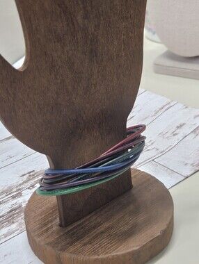 Multi-Color Leather Wrap Bracelet with Silver Magnetic Clasp - Luca By Henderson